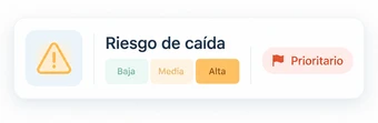 Ejemplo ilustrativo de valoración y atención prioritaria de un riesgo; no representa una escala normativa.